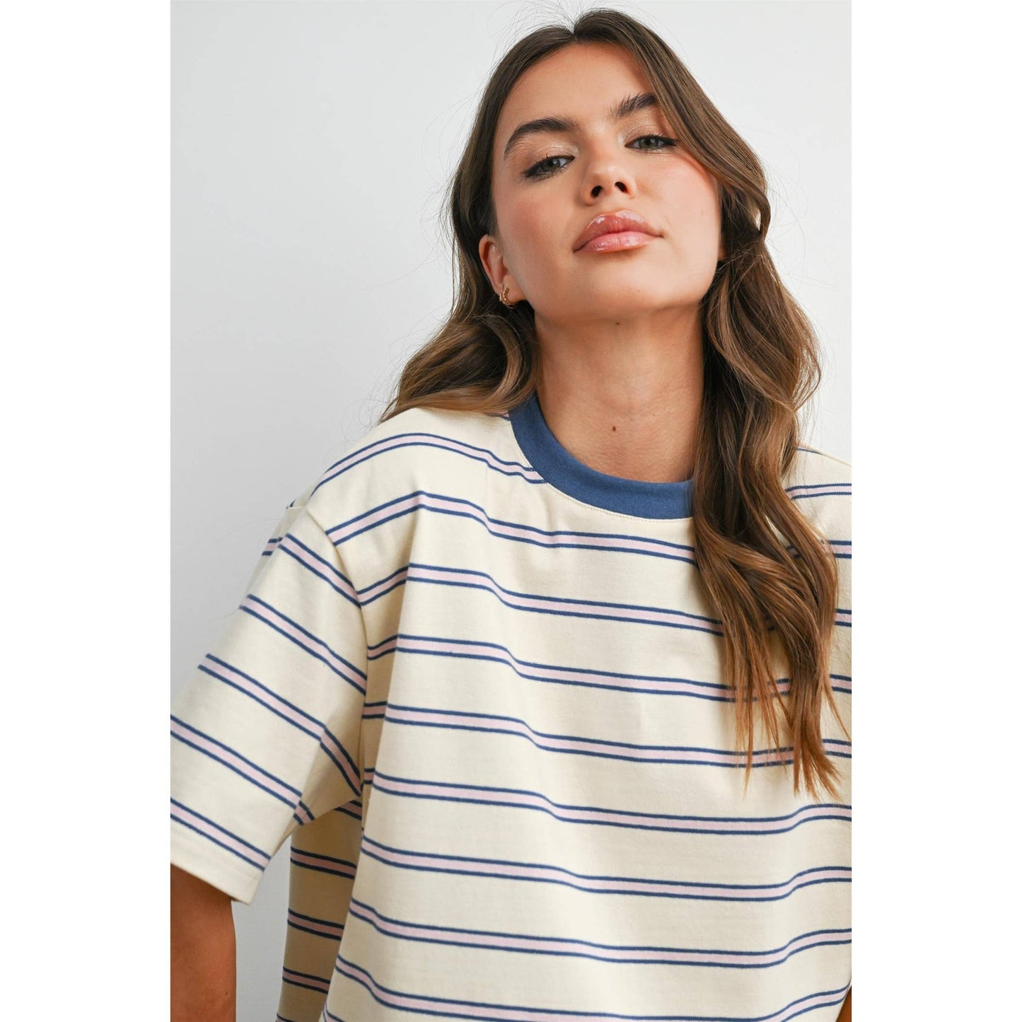 Cropped T-Shirt with stripes
