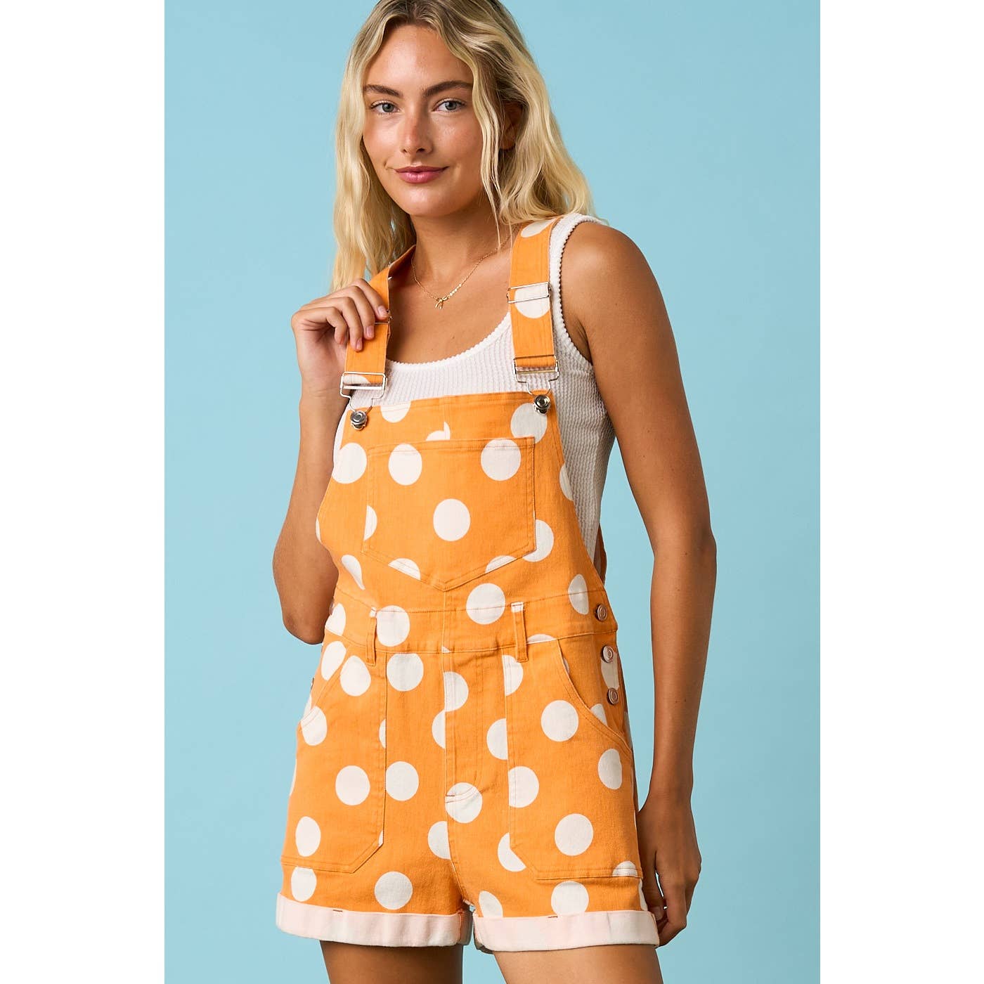 mittoshop - GAME DAY POLKA DOT ROMPER BIB OVERALLS